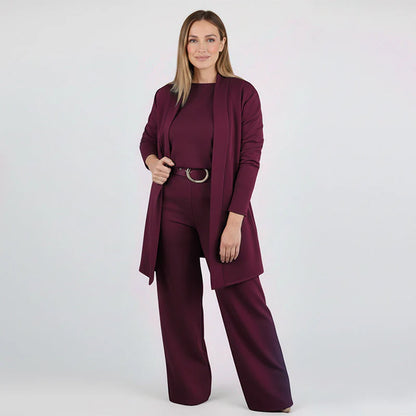 Coordinato 3 Pezzi - Cardigan, maglia e pantalone