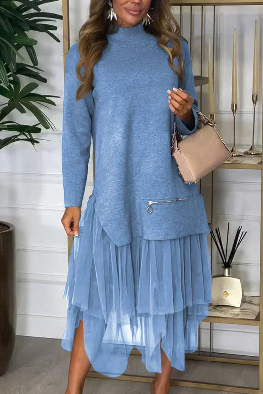 Coordinato Maglia Lunga & Gonna Plissé in Tulle