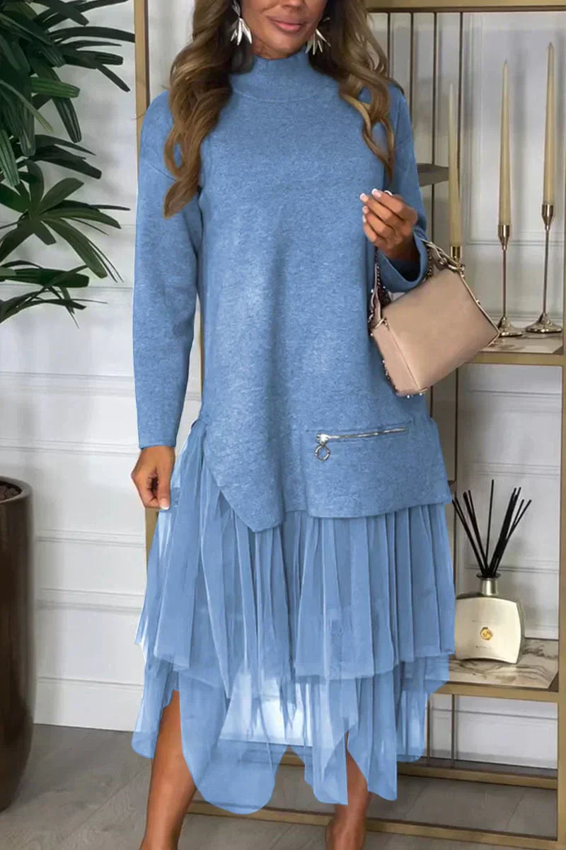 Coordinato Maglia Lunga & Gonna Plissé in Tulle