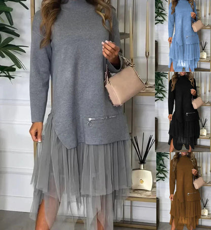 Coordinato Maglia Lunga & Gonna Plissé in Tulle